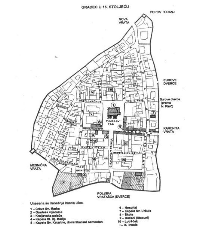 Mapa. Gradec u XV. stoljeću